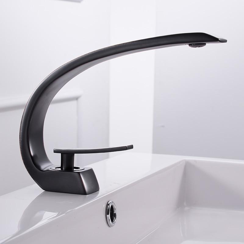 Modern Gooseneck Single-Handle Basin Faucet