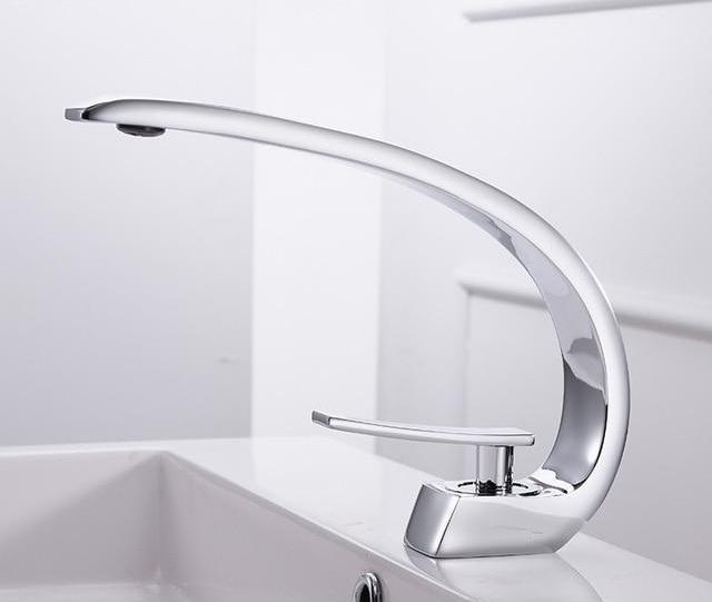 Modern Gooseneck Single-Handle Basin Faucet